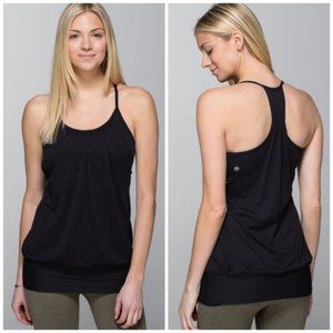 Lululemon black No Limit Tank, yoga tank with inner built in sports bra